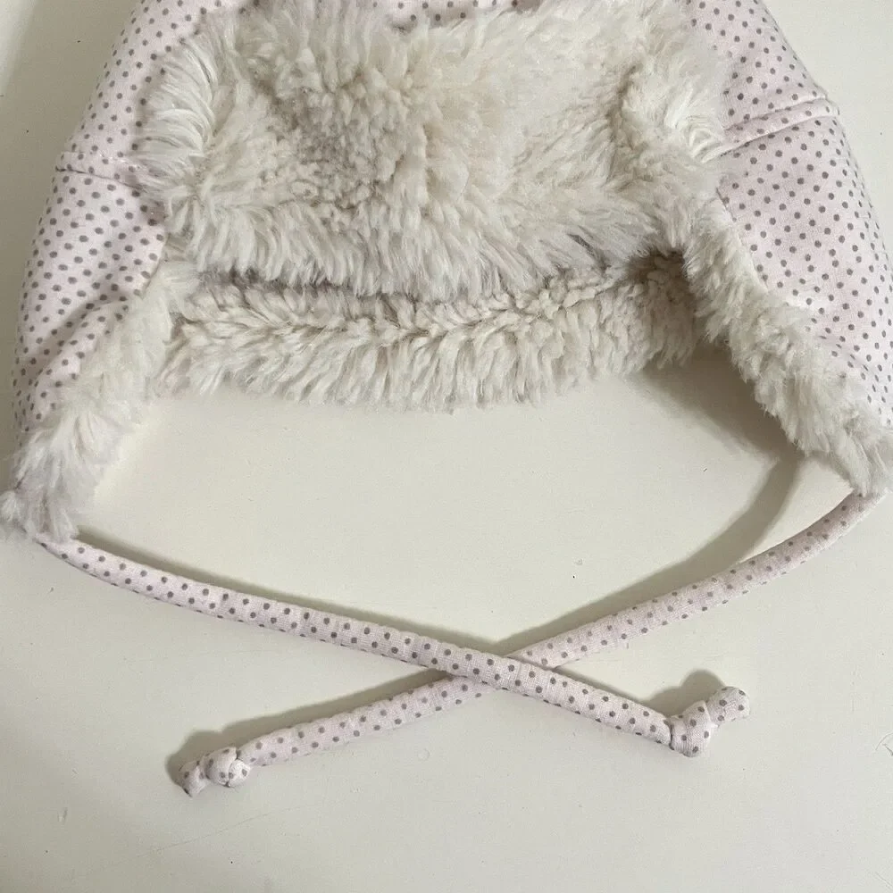 Baby & Child Restoration Hardware Pink Polka Dot Trapper Hat Baby Girl 0-12 Mos